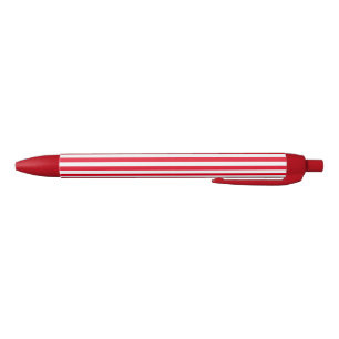 Caneta Preta Feriado Festivo Clássico Vermelho e Branco Strike