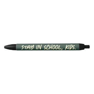 Caneta Preta Fiquem na escola, crianças. (personalizável)