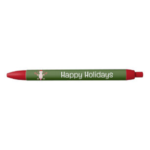 Caneta Preta Fixe de Natal Axolotl Personalizado