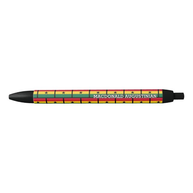 Caneta Preta FLAG GHANA Personalizado (Frente)