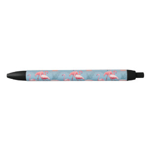Caneta Preta Flamingos Padrão 1