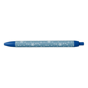 Caneta Preta Floco de neve de Natal em Azul