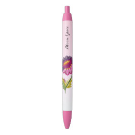 Caneta Preta Flor isolada