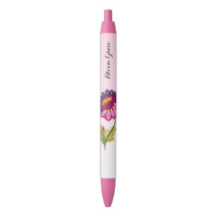 Caneta Preta Flor isolada