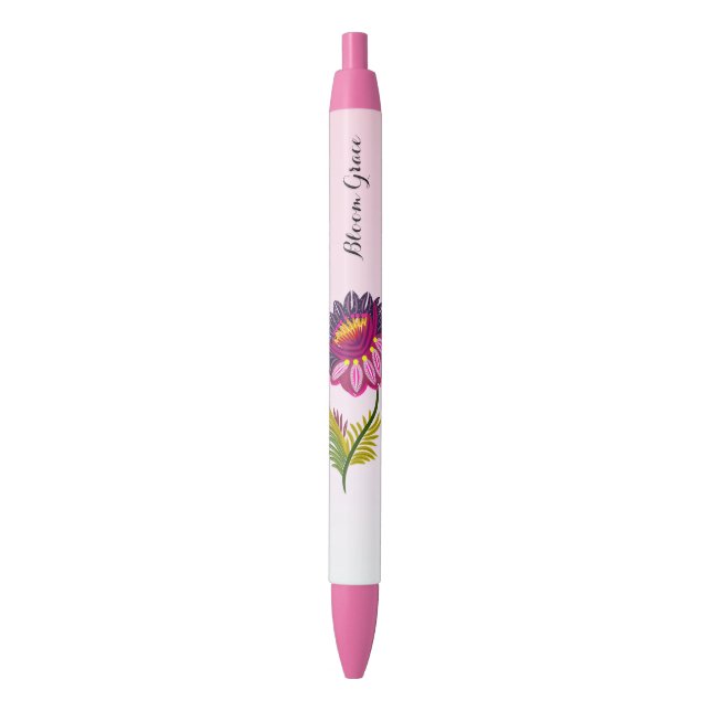 Caneta Preta Flor isolada (Frente Vertical)