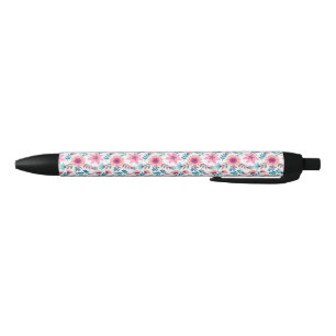 Caneta Preta Flor Simples Elegante Selvagem Fofa