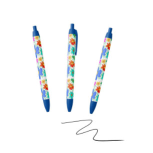 Caneta Preta Floral