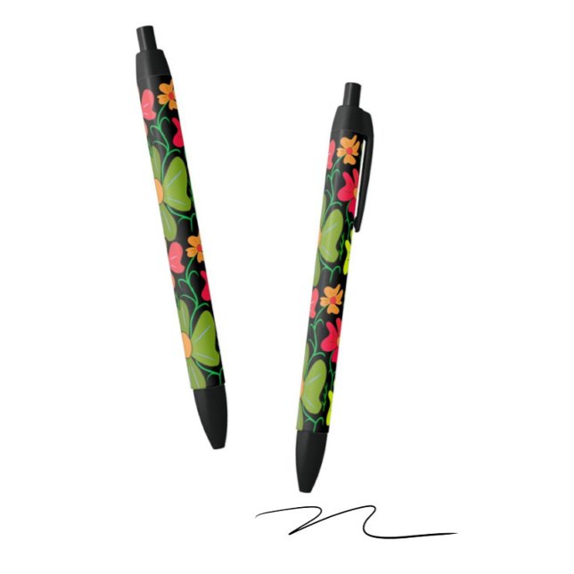 Caneta Preta Floral (Criador carregado)