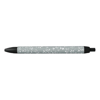 Caneta Preta Floral, Acabamento Preto, Tinta Preta