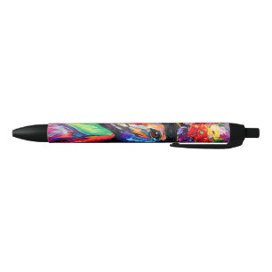 Caneta Preta Floral Blooming Stallion