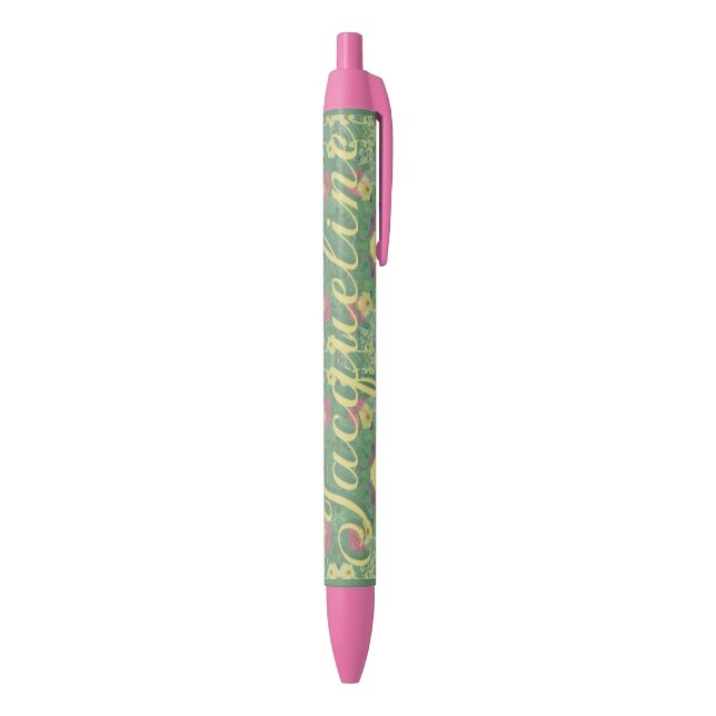 Caneta Preta Floral Forest Floor w/Name (parte de inferior (Vertical))