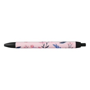 Caneta Preta Floral minimalista