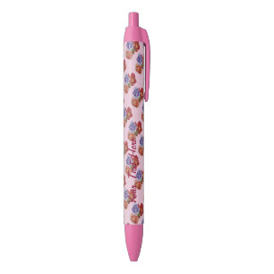 Caneta Preta Flores bonito rosa vermelha buds floristas