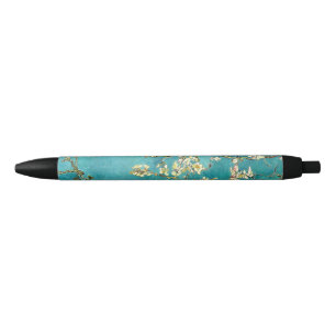 Caneta Preta Flores de Amendoeira de Van Gogh Impressionismo Cl