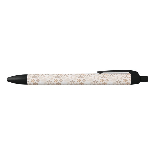 Caneta Preta Flores de Margarida Bege Estética Floral Ditsy Beg (parte de cima)