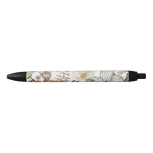 Caneta Preta Flores lindas