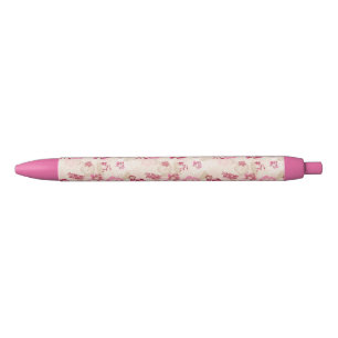 Caneta Preta Flores modernas, cor-de-rosa, cor-de-rosa, tênis d