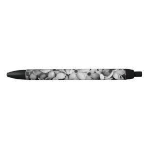 Caneta Preta flores preto e branco