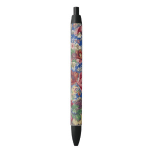 Caneta Preta Flower Pattern Vintage Art