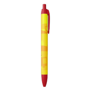 Caneta Preta Fluxo Vibrante de Sol – Formas Modernas de Arte Ab