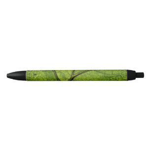 Caneta Preta Folha de Borboleta Verde