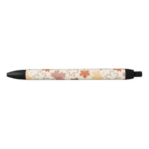 Caneta Preta Folha vermelha das folhas das cores da terra