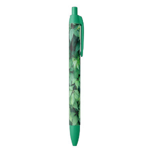 Caneta Preta Folhas de Grama Verde