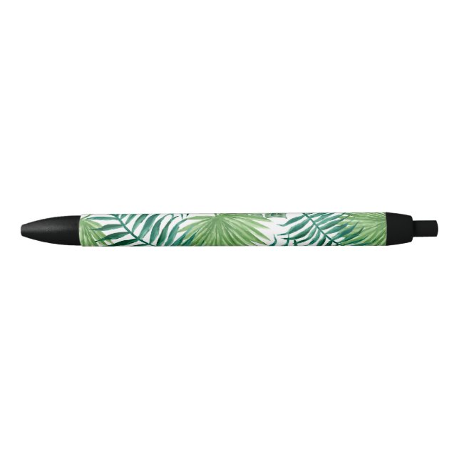 Caneta Preta Folhas Tropicais (Frente)