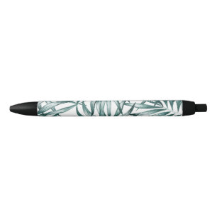 Caneta Preta Folhas verdes bonito, design