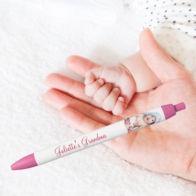 Caneta Preta Foto personalizada da vovó bebê (Criador carregado)