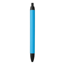 Caneta Preta Fundo Azul Ciano Sólido | Estilo Minimalista de Ve