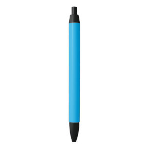 Caneta Preta Fundo Azul Ciano Sólido Estilo Minimalista de Ve