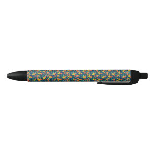 Caneta Preta Fundo Floral Belo Design-46566