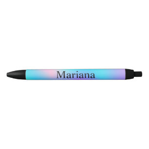 Caneta Preta fundo holográfico colorido,personalizado