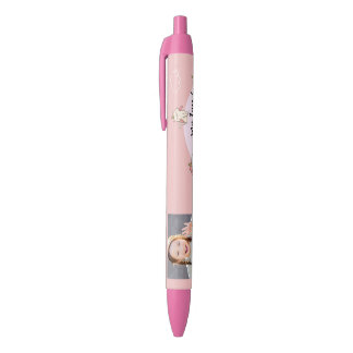 Caneta Preta Fundo rosa & garota doce