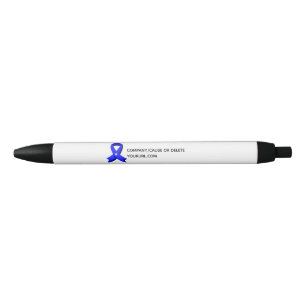 Caneta Preta Fundraiser de coração branco com fita de consci