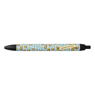 Caneta Preta Funny Honey Bear Bottle Squeeze The Day! Pattern