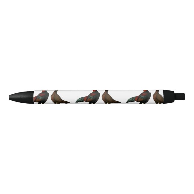 Caneta Preta Galinha Aseel Black Red (Frente)