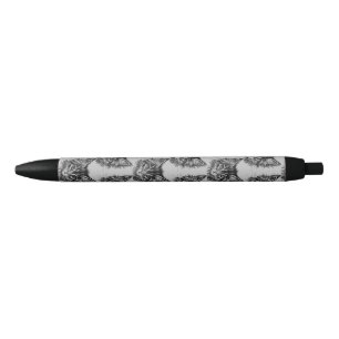 Caneta Preta Gatinho preto e branco rosto de Cinza