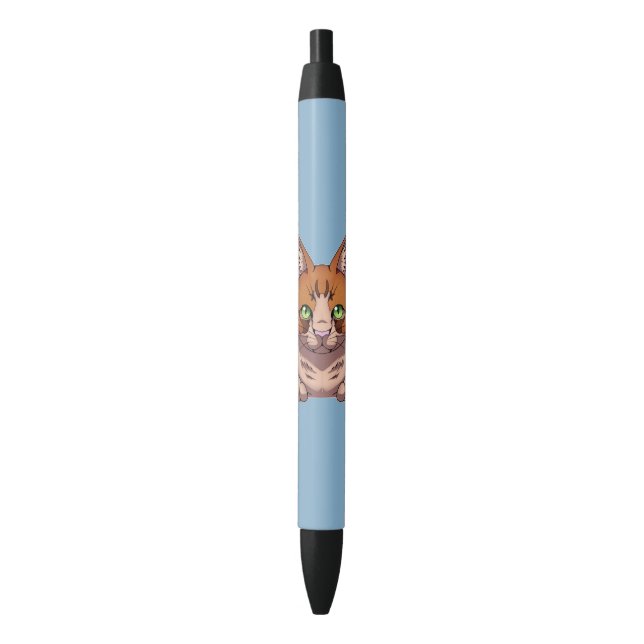 Caneta Preta Gato Cinto (Frente Vertical)
