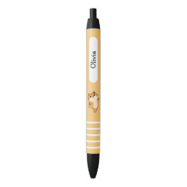 Caneta Preta Gato Laranja Dançante de Cartoon, Personalizado, A