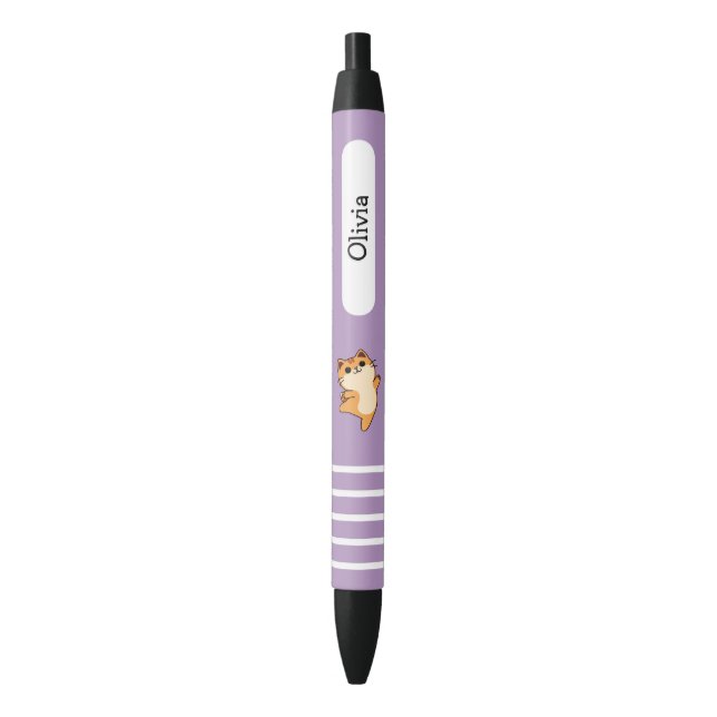 Caneta Preta Gato Laranja de Desenho Animado Dançando, Personal (Frente Vertical)