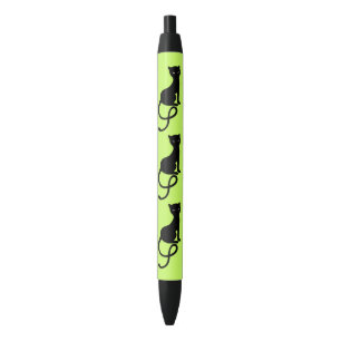 Caneta Preta Gato preto mau gracioso verde