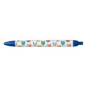 Caneta Preta Gatos com aquarelas e amigos