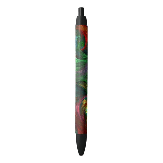 Caneta Preta Genesis Abstrato Art Verde (Frente Vertical)