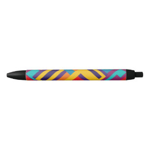 Caneta Preta Geométrico colorido minimalista