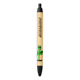 Caneta Preta Germinador cyborg planta desenhos engraçados