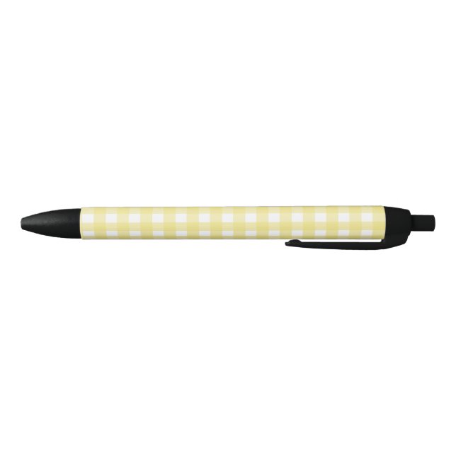 Caneta Preta Gingham amarelo pálido e branco (Parte Inferior)