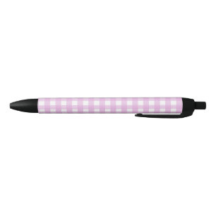 Caneta Preta Gingham rosa pálido