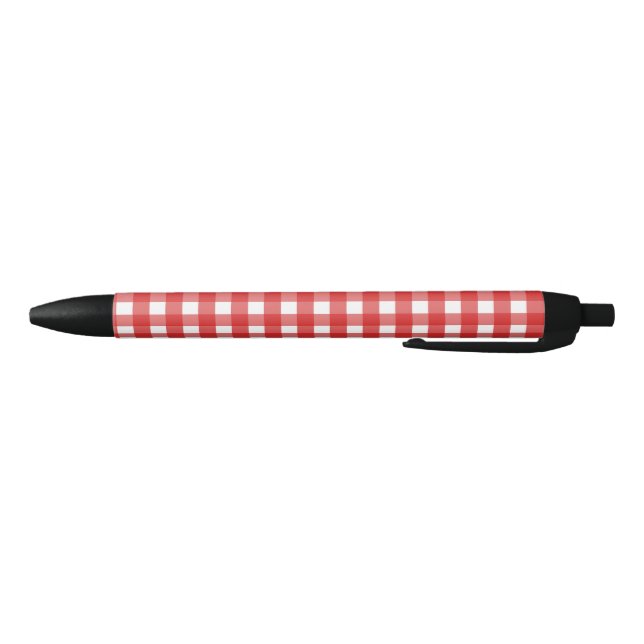 Caneta Preta Gingham vermelho e branco (Parte Inferior)
